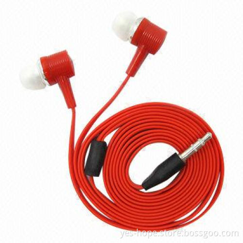 Most popular flat wire earphone, mic